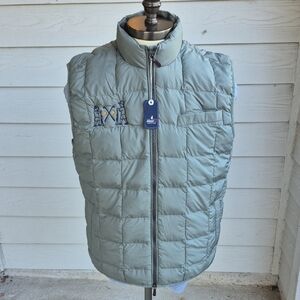 JOHNNIE-O Top Shelf Brussel Green Down Enfield Puffer‎ L Mens Full Zip Vest NEW